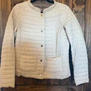 Herno Off-White & Champagne Rervsible Quilted Jacket